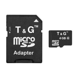 Карта памяти MicroSDHC 4GB Class 10 T&G + SD-adapter (TG-4GBSDCL10-01) от производителя T&G
