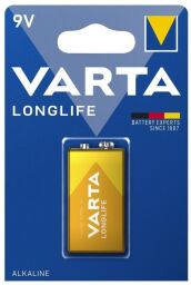 Батарейка VARTA LONGLIFE лужна 6LR61(6LF22, MN1604, MX1604 ,Крона) блістер, 1 шт.