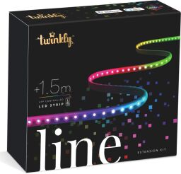 Стрічка Smart LED Twinkly Line RGB, Gen II, IP20, подовжувач TWL100STW-BEU 1.5м,  кабель чорний (TWL100ADP-B) від виробника Twinkly