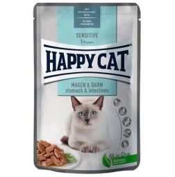 Вологий корм для котів із чутливим травленням Happy Cat Sensitive Magen&Darm шматочки в соусі, з птицею 85 г