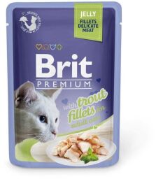 Brit Premium Cat Trout Fillets Jelly pouch 85 г вологий корм для кішок (філе форелі в желе)