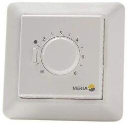 Терморегулятор Veria Control B45, +5...45 °C, механічний, вбудований, дротовий датчик, 15А, 230В, білий (189B4050) від виробника Veria