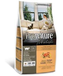 Pronature Holistic 2.72 кг (Пронатюр холистик) с уткой и апельсинами сухой холистик корм без злаков для кошек (ПРХКВУА2_72) от производителя Pronature Holistic