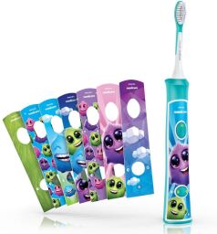 Щітка зубна електр. Philips, Sonicare For Kids, для дітей, 62т. колив/хв, насадок-2, Bluetooth, голубий