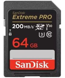 Карта памяти SanDisk SD 64GB C10 UHS-I U3 R200/W90MB/s Extreme Pro V30 (SDSDXXU-064G-GN4IN) от производителя SanDisk