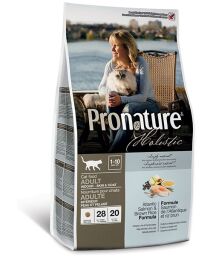 Корм Pronature Holistic Cat Atlantic Salmon & Brown Rice сухой с лососем для взрослых кошек 5.44 кг (065672552066) от производителя Pronature Holistic