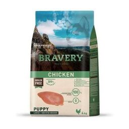 Сухий корм для цуценят середніх та великих порід з куркою Bravery Puppy Large/Medium Breeds 4 кг (6756BRCHICPUPL_4KG) від виробника Bravery