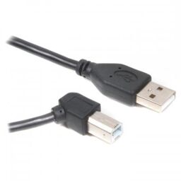 Кабель Cablexpert (CCP-USB2-AMBM90-6) USB2.0 A - USB В, кутовий, 1.8 м, преміум, чорний