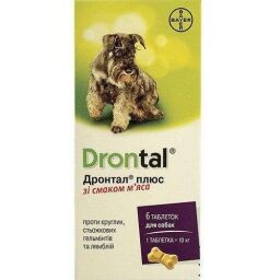 Таблетки від глистів Bayer Дронтал Plus для собак, ціна за 1 таблетку (4007221020929) від виробника Bayer