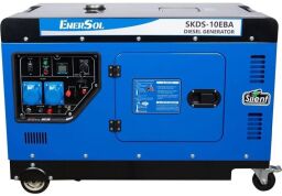 Генератор дизельный EnerSol, 230В (1 фаза), 9/10кВт, электростартер, AVR, кожух, 230кг (SKDS-10EBA) от производителя EnerSol