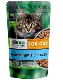 Сухий корм для котів ЕККО-ГРАНУЛА зі смаком лосося 400 г (112468) від виробника ЕККО-ГРАНУЛА