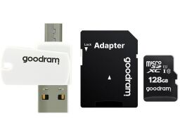 Карта пам`ятi MicroSDXC 128GB UHS-I Class 10 GOODRAM + SD-adapter + OTG Card reader (M1A4-1280R12)
