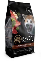 Сухий корм Savory Fresh Turkey & Lamb для собак великих порід зі свіжим м'ясом індички і ягняти 12 кг (30242) від виробника Savory