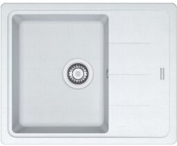 Мийка кухонна Franke Basis, фраграніт, прямокутник, з крилом, 620х500х200мм, чаша - 1, накладна, BFG 611-62, білий
