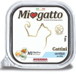 Корм Morando Miogatto Kitten Veal влажный с телятиной для котят 100 гр (8007520086349) от производителя Morando