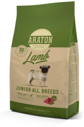 Повноцінної сухий корм для молодих собак з ягнятинком і рисом ARATON LAMB Junior All Breeds 3кг (ART45966) від виробника ARATON