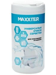 Очисні серветки Maxxter в тубі, для пластикових поверхонь, 100 шт. (CW-PL100-01)