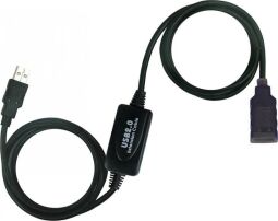 Кабель Viewcon USB - USB (M/F), активний подовжувач, 25 м, чорний (VV043-25M) від виробника Viewcon