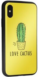 Glass with print TPU Case — iPhone Xs — Cactus (Ц-000065400) від виробника Viva