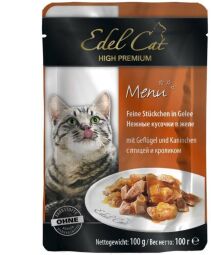Влажный корм для кошек Edel Cat нежные кусочки в желе (птица и кролик) 100 г (1002026/180013) от производителя Edel