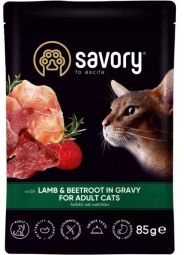Вологий корм Savory ягня з буряком у соусі для котів (20123) від виробника Savory