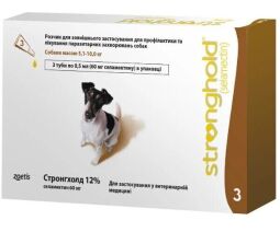 Капли от блох и клещей Zoetis Stronghold (Стронгхолд) для собак от 5,1 до 10 кг 3 пипетки (10008309) от производителя Zoetis