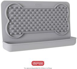 Коврик силиконовый для лакомства и лизания горизонтальный Dexas Snack Distract - Silicone Licking Mat, серый (0084297309992) от производителя Dexas