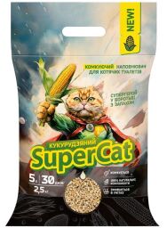 Кукурузный наполнитель SuperCat комкующий для кошачьих туалетов, 2,5 кг (3539) от производителя SuperCat