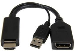 Адаптер Cablexpert HDMI - DisplayPort V 2.0 (M/F), 0.1 м, черный (A-HDMIM-DPF-01) коробка от производителя Cablexpert