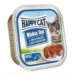 Вологий корм для кішок Happy Cat Duo Rind&WLachs, паштет у соусі з яловичиною та диким лососем 100 г