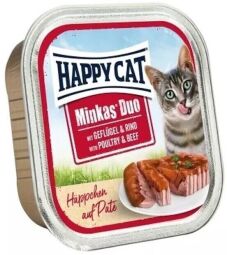 Вологий корм для кішок Happy Cat Duo Geflugel&Rind, паштет у соусі з птицею та яловичиною 100 г (70177) від виробника Happy Cat