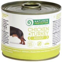 Вологий корм для дорослих собак усіх порід з куркою та індичкою nature's Protection Adult Chicken&Turkey 200г