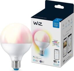 Лампа розумна WiZ, E27, 11W, 75W, 1055Lm, G95, 2200-6500, RGB, Wi-Fi (929002383902) від виробника WiZ