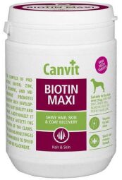 Вітаміни Canvit Biotin Maxi for dogs для здоров'я шкіри та вовни у великих собак 500 гр (8595602507160) від виробника Canvit