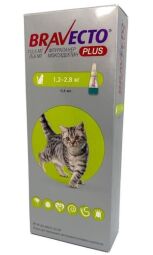 Бравекто Plus для Котів/Bravecto Plus Cat 1,2-2,8кг 112,5 мг спот-он (VSMSD19614) від виробника MSD