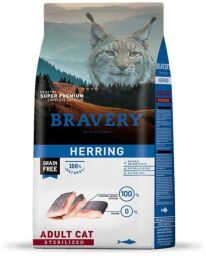 Сухий корм для стерилізованих котів з оселедцем BRAVERY Herring Adult Cat Sterilized 2 кг (0715BRHERRSTER_2KG) від виробника Bravery