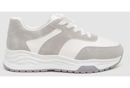 Кросівки жіночі екошкіра Fashion, колір біло-сірий, 243R186-150