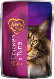 Корм Lovely Hunter Adult with Chicken and Tuna вологий з куркою та тунцем для дорослих котів 85 гр