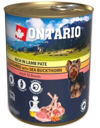 Вологий корм для собак Ontario Dog Lamb Pate with Sea Buckthorn з ягням і обліпихою - 800 (г)