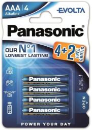 Батарейка Panasonic EVOLTA лужна AAА блістер, 6 шт. (LR03EGE/6B2F) від виробника Panasonic