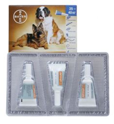 Капли Advocate Bayer от заражений эндо и экто паразитами для собак более 25 кг (3 пипетки по 4 мл) (54174) от производителя Bayer