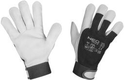 Перчатки рабочие Neo Tools, козья кожа, фиксация запястья, р.10, черно-белый (97-655-10) от производителя Neo Tools