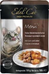 Вологий корм для кішок Edel Cat з гусем та печінкою в желе 100 г - 100 (г) від виробника Edel