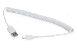 Кабель Cablexpert USB - micro USB V 2.0 (M/M), 1.8 м, спіральний, білий (CC-mUSB2C-AMBM-6-W) від виробника Cablexpert