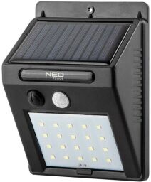 Прожектор аккумуляторный Neo Tools, 1200мАч, 250лм, питание от солнечного света, датчик движения и сумерек, IP44 (99-055) от производителя Neo Tools