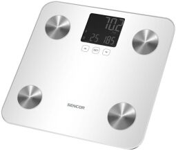 Весы напольные Sencor SBS6025WH, 180 кг, 3хААА, стекло, белый от производителя Sencor