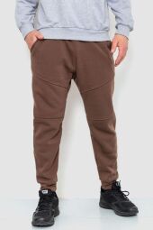 Спорт чоловічі штани на флісі AGER, колір коричневий, 241R002