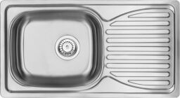 Мойка кухонная Deante Doppio, нерж.сталь, прямоугольная, с крылом, 780х430х160мм, чаша - 1, накладная, нерж. (ZEN_0113) от производителя Deante