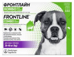 Капли от блох и клещей Boehringer Ingelheim Frontline Combo L для собак 20-40 кг (пипетки 3*2,68 мл)