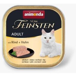 Консерва Animonda Vom Feinsten Adult with Beef + Chicken для кішок, з яловичиною та куркою, 100 г від виробника Animonda
